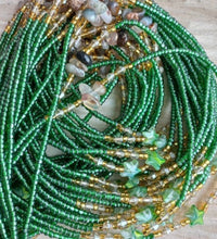 Deluxe Crystal African Waist Beads | Green Star Multi