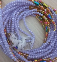 Deluxe Crystal African Waist Beads | Lavender Multi