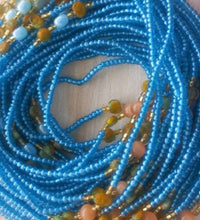 Deluxe Crystal African Waist Beads | Baby Blue Multi 2