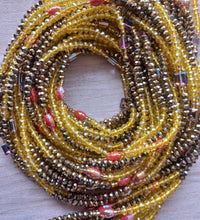 Deluxe Crystal African Waist Beads | Bronze and Yellow