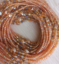 Deluxe Crystal African Waist Beads | Light Peach Multi