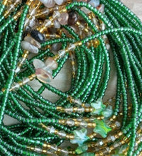 Deluxe Crystal African Waist Beads | Green Star Multi