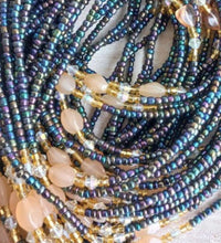 Deluxe Crystal African Waist Beads | Blue and Purple Multi