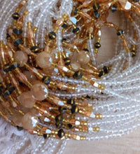 Deluxe Crystal African Waist Beads | Clear and Gold