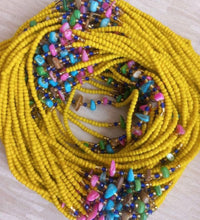 Deluxe Crystal African Waist Beads | Yellow Multi