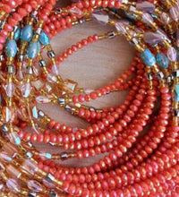 Deluxe Crystal African Waist Beads | Iridescent Orange Multi