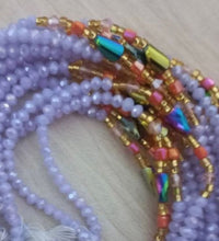 Deluxe Crystal African Waist Beads | Lavender Multi