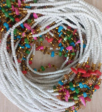 Deluxe Crystal African Waist Beads | White Multi