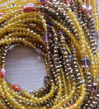 Deluxe Crystal African Waist Beads | Bronze and Yellow