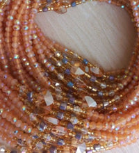 Deluxe Crystal African Waist Beads | Light Peach Multi