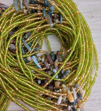 Deluxe Crystal African Waist Beads | Kiwi Green and Stone