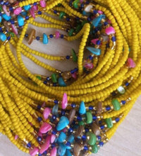 Deluxe Crystal African Waist Beads | Yellow Multi