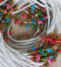 Deluxe Crystal African Waist Beads | White Multi